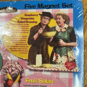 ATA-BOY Iconic “I LOVE LUCY” 5 Piece Magnet Set with Recipes.